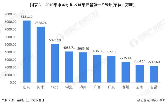 2020年中国蔬菜种植行业市场规模与发展趋势分析 蔬菜供需均缓慢增长(图3)